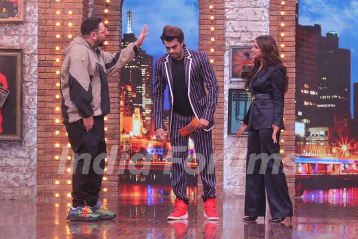 Badshah and Parineeti Chopra on the sets of Movie Masti with Maniesh Paul