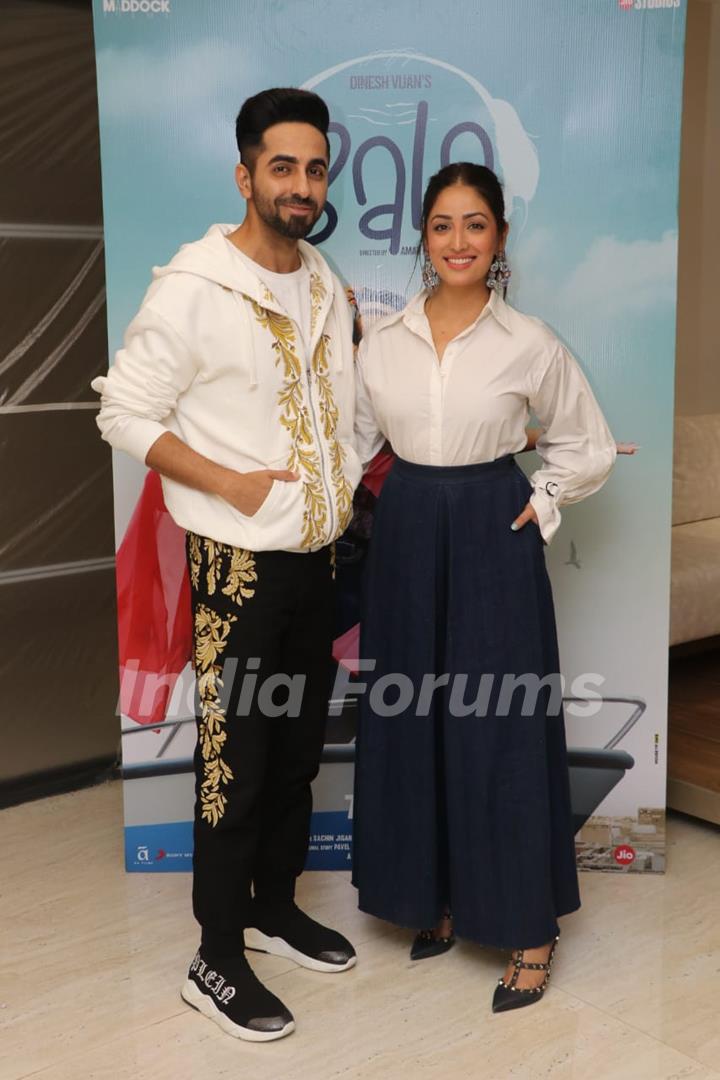 Ayushmann Khurrana and Yami Gautam at the promotions of Bala!