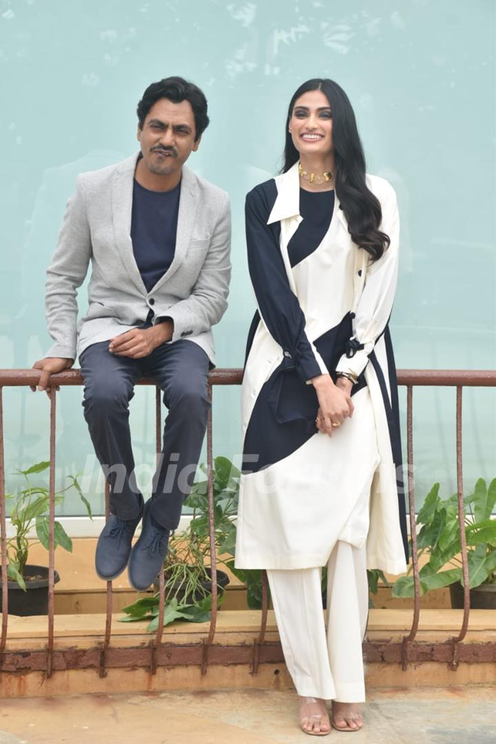 Nawazuddin Siddiqui and Athiya Shetty at the promotions of Motichur Chaknachur!