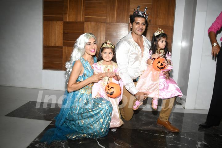 Karanvir Bohra and Teejay Sidhu with Bella and Vienna