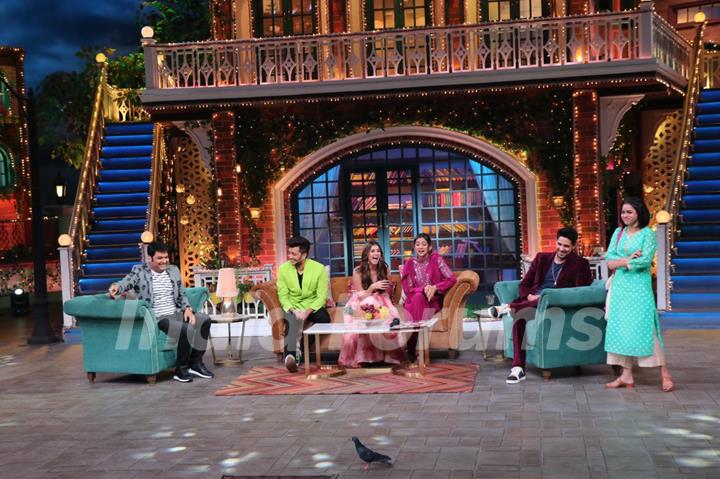Sidharth Malhotra, Tara Sutaria, Riteish Deshmukh and Rakul Preet Singh on the sets of The Kapil Sharma Show