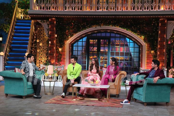 Sidharth Malhotra, Tara Sutaria, Riteish Deshmukh and Rakul Preet Singh on the sets of The Kapil Sharma Show