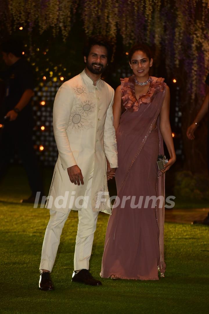 Shahid Kapoor and Mira Rajput Kapoor attend Pre-wedding bash at Ambani’s 