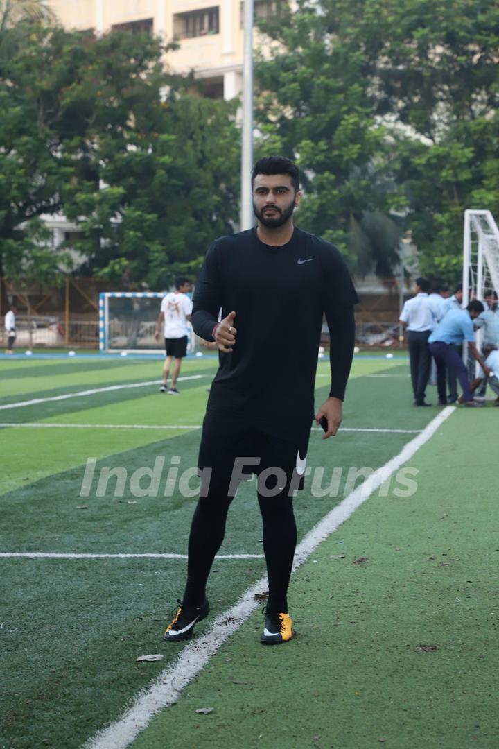 Arjun Kapoor papped during a Football session