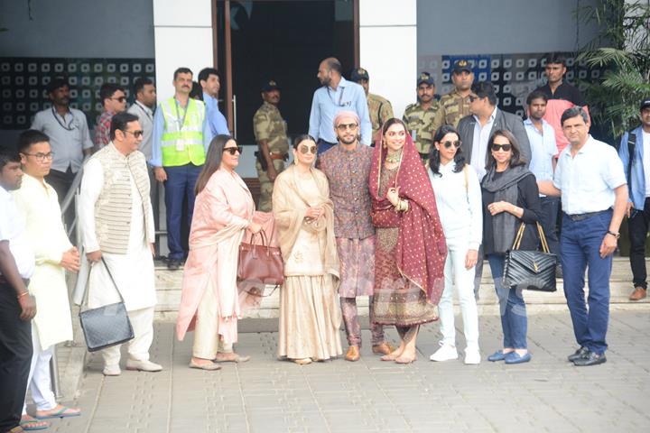 Deepika and Ranveer spotted with their family at Kalina Airport