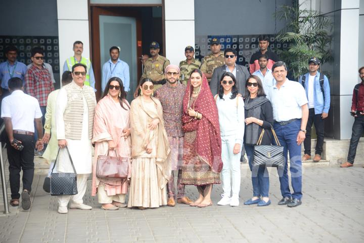 Deepika and Ranveer spotted with their family at Kalina Airport