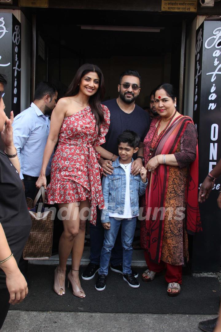 Shilpa Shetty and her family papped around the town