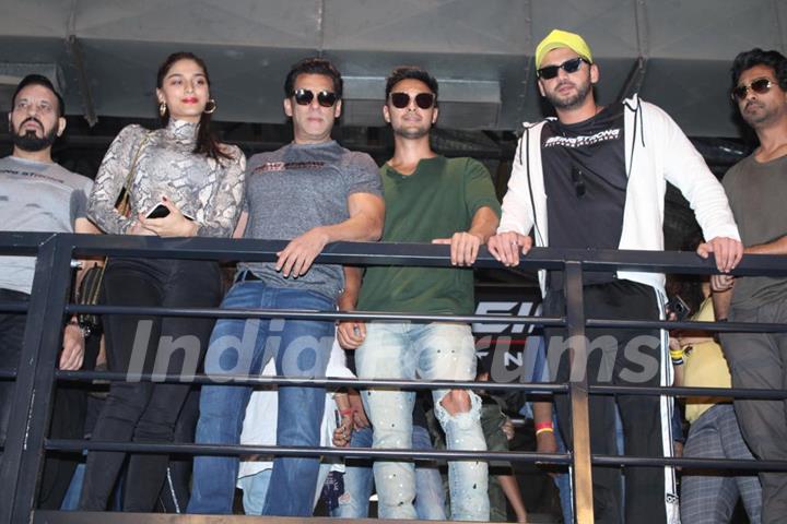 Saiee Manjrekar, Salman Khan, Aayush Sharma, Nikhil Dwivedi and Zaheer Iqbal papped at the launch of Being Strong
