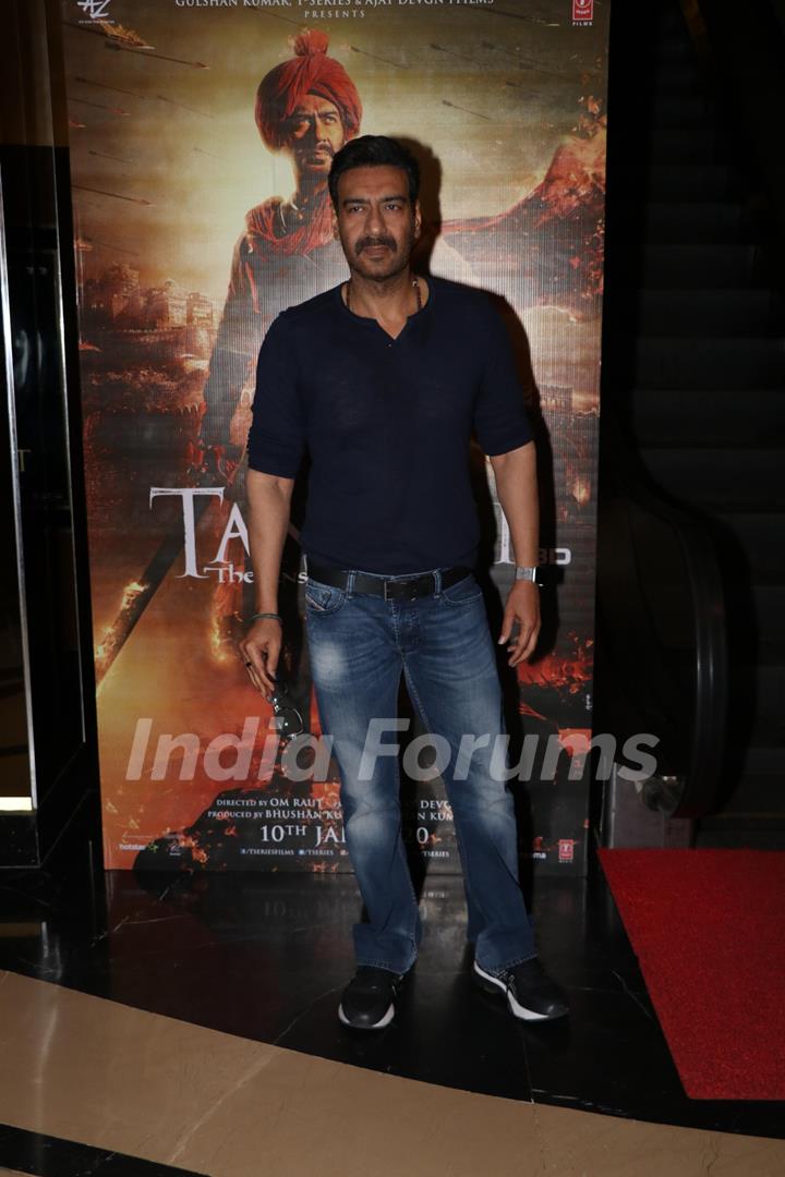 Ajay Devgn papped at the special preview of Tanhaji: The Unsung Warrior
