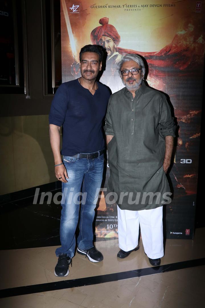 Ajay Devgn and Sanjay Leela Bhansali papped at the special preview of Tanhaji: The Unsung Warrior