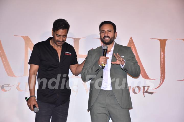 Ajay Devgn and Saif Ali Khan at the trailer launch of Tanhaji: The Unsung Warrior