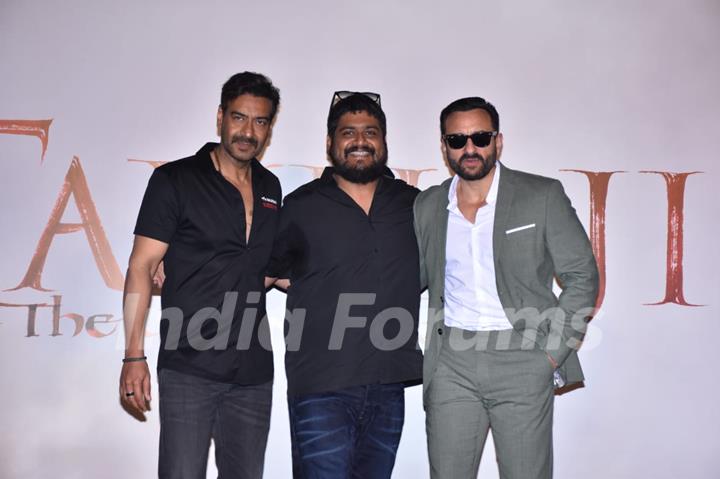 Ajay Devgn, Om Raut and Saif Ali Khan at the trailer launch of Tanhaji: The Unsung Warrior
