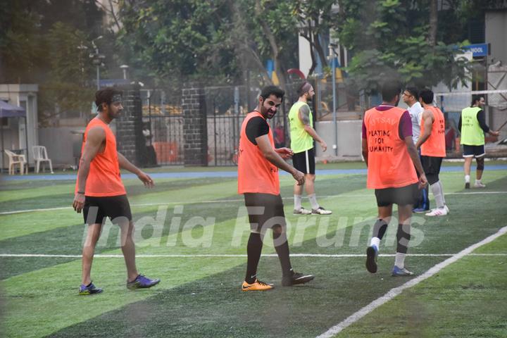 Actors spotted playing football