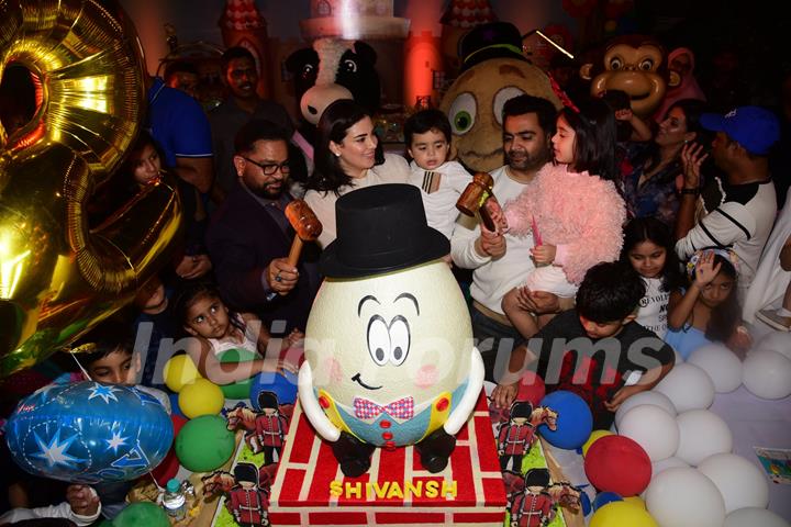 Sachiin Joshi and Urvashi Sharma's papped with their little munchkin Sivansh during his birthday party