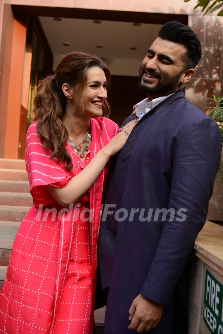 Kriti Sanon and Arjun Kapoor snapped during the promotions of Panipat