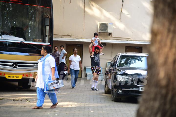 Taimur Ali Khan and Saif Ali Khan snapped around the town