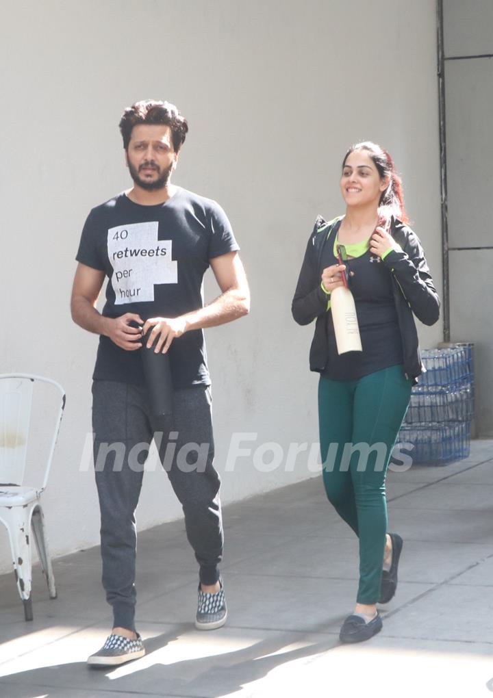 Riteish Deshmukh and Genelia Deshmukh snapped around the town