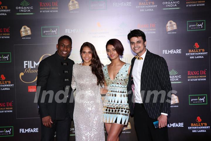 Dwayne Bravo and Shakti Mohan papped at the Red Carpet of Filmfare Glamour and Style Awards 2019