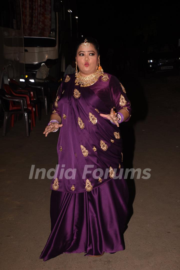 Bharti Singh papped during the shoot of The Kapil Sharma Show