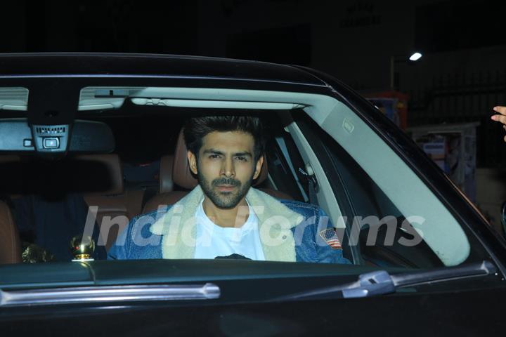 Kartik Aaryan at Pati Patni Aur Woh screening