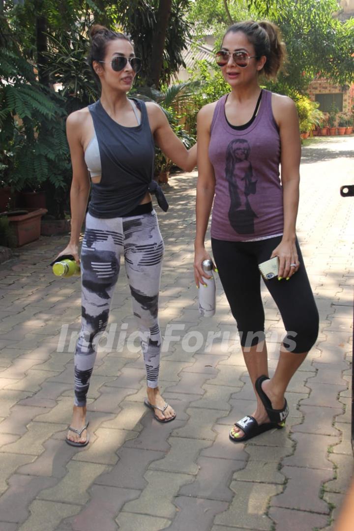 Malaika Arora and Amrita Arora spotted at Diva Yoga