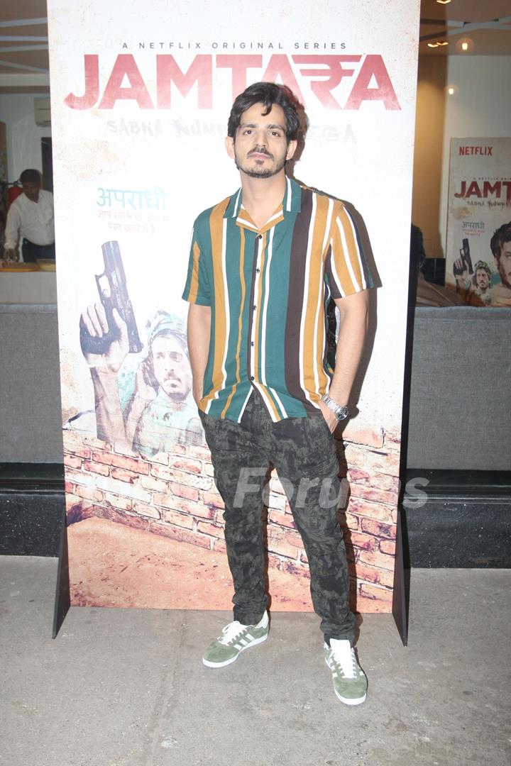 Anshumaan Pushkar present at the screening of Jamtara Sabka Number Ayega