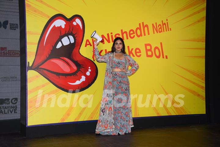 Bhumi Pednekar at the launch of MTV Nishedh.