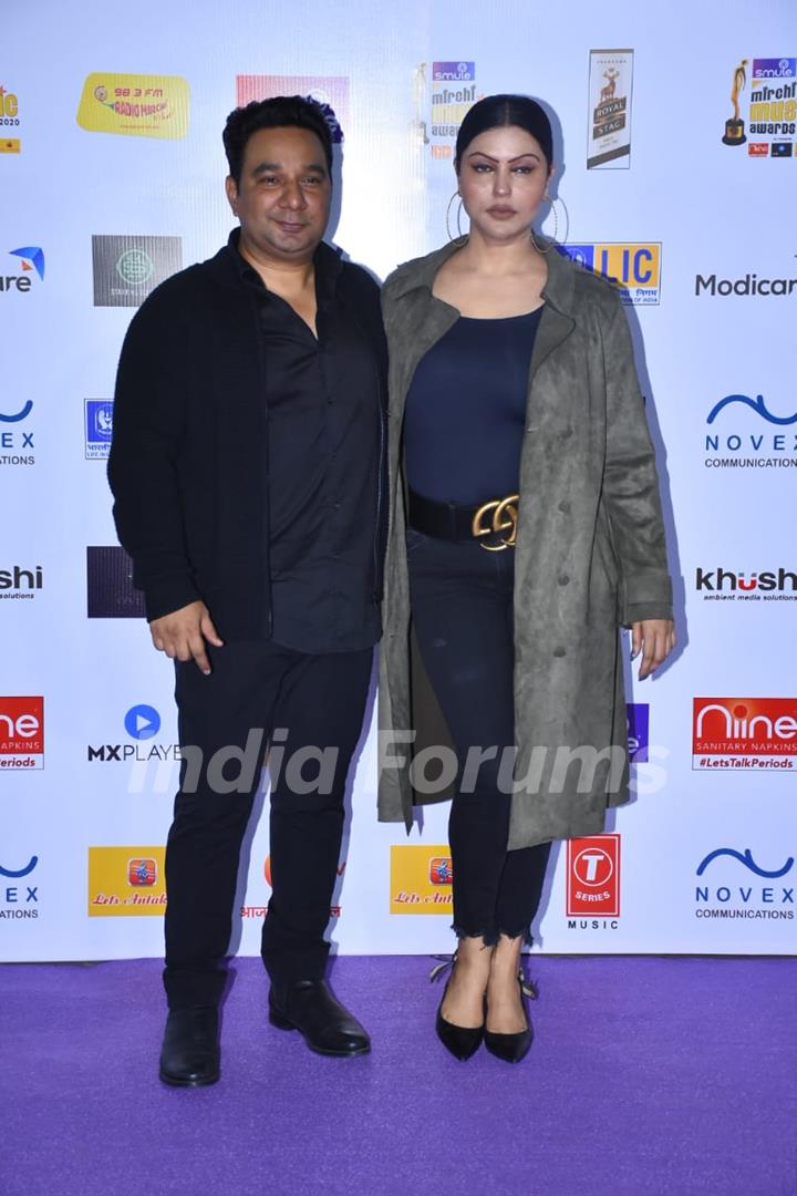 Ahmed Khan with  Shaira Khan snapped at Mirchi Awards 2020