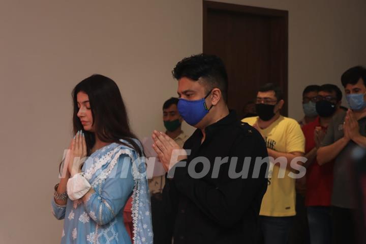 Bhushan Kumar and Divya Khosla Kumar Bid Adieu to T-Series Ganpati Bappa