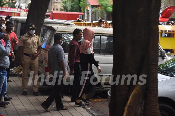 Rhea Chakraborty snapped leaving NCB office post round two of Questioning!