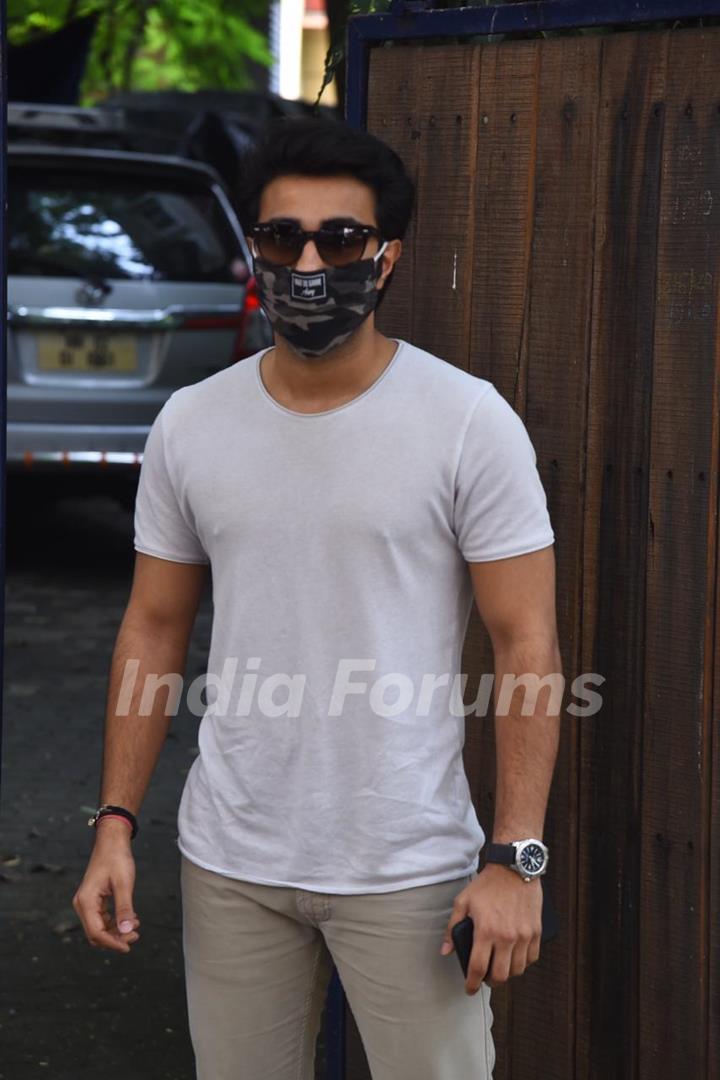 Aadar Jain snapped at dubbing studio