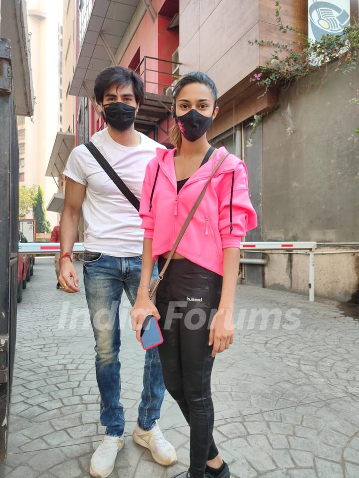 Erica Fernandes and Harshad Chopda snapped around the town!