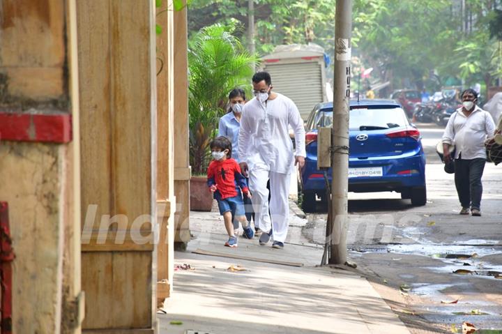 Saif Ali Khan and Taimur Ali Khan snapped in Bandra