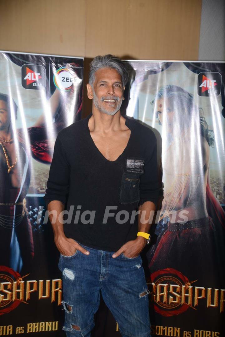 Milind Soman at the promotions of Paurashpur