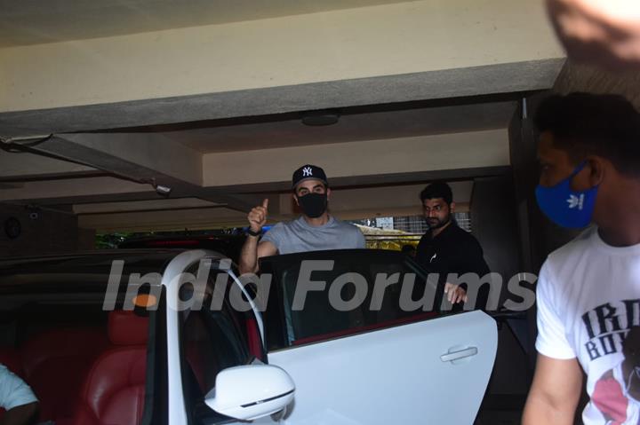 Ranbir Kapoor snapped at a dubbing studio!