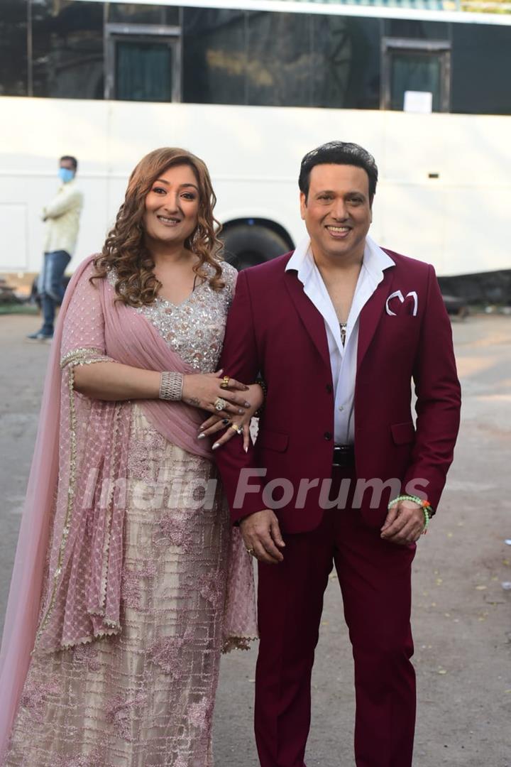 Govinda at the shoot of Zee TV's Indian Pro Music League
