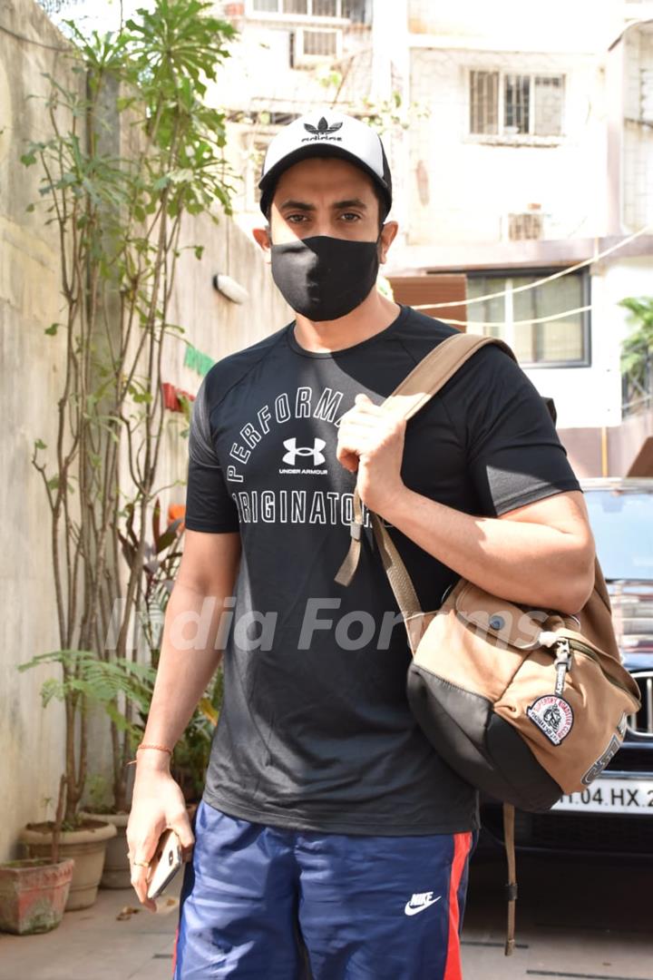 Sunny Singh snapped outside gym