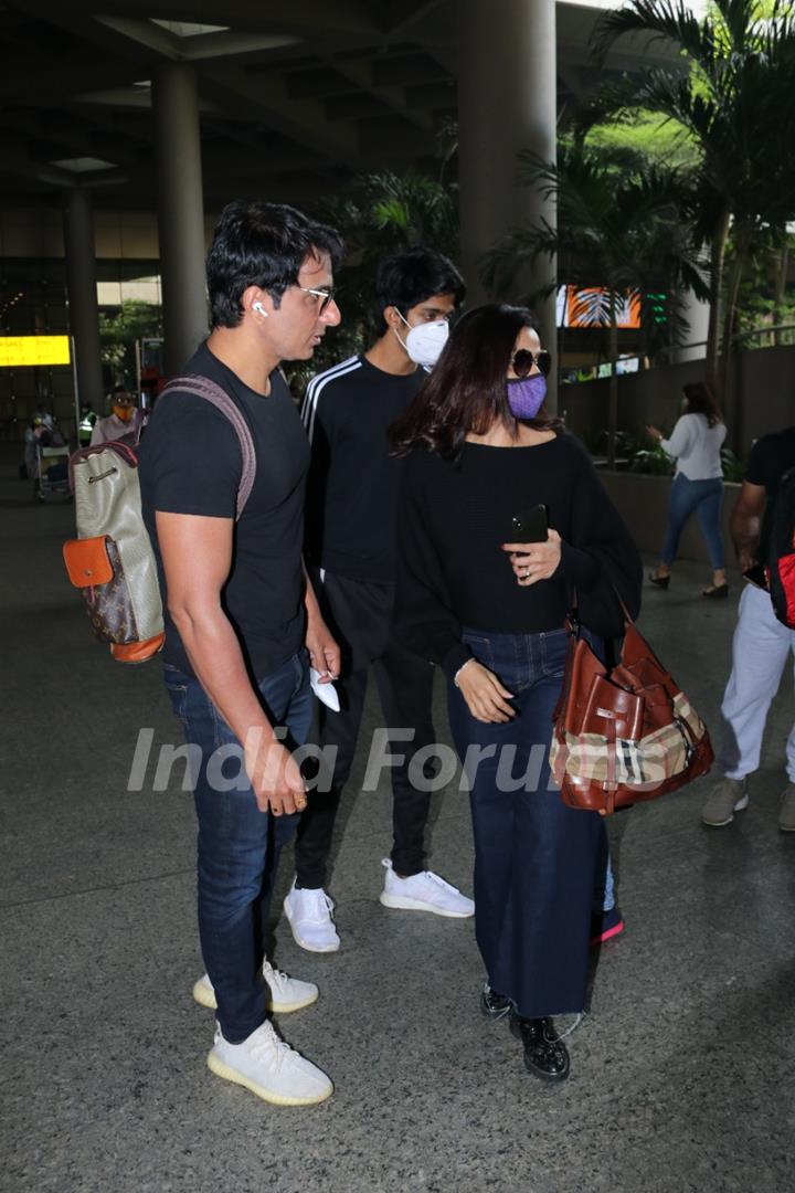 Sonu Sood snapped with family at airport