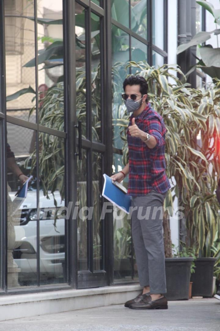 Varun Dhawan snapped at Maddock office in Santacruz