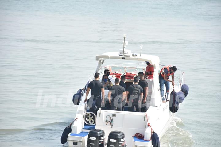 Karan Johar snapped leaving for Alibaug