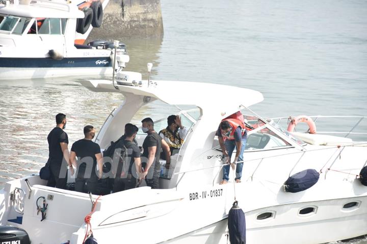 Karan Johar snapped leaving for Alibaug