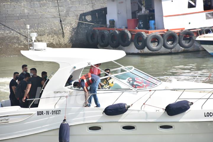 Karan Johar snapped leaving for Alibaug