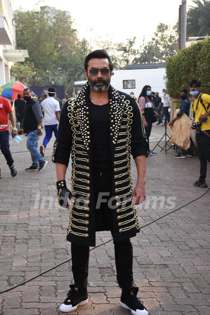 Bobby Deol at a shoot in Filmcity