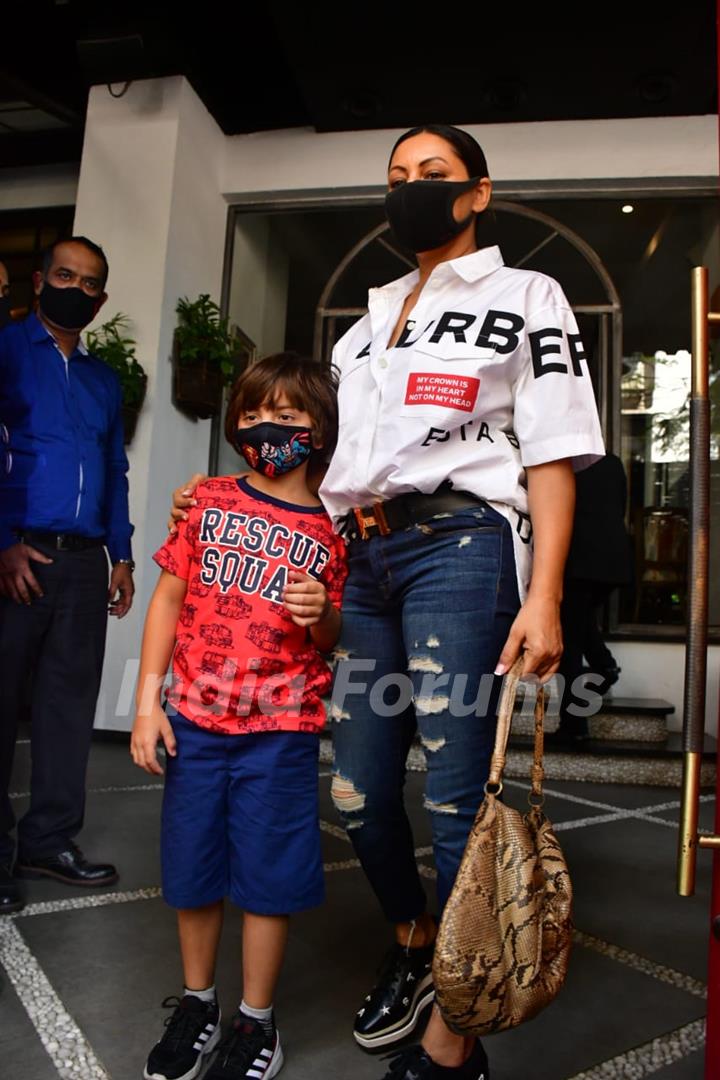 Gauri Khan with son AbRam Khan spotted at Tori restaurant, Bandra