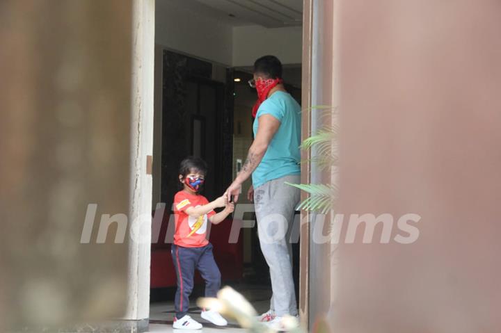 Saif Ali Khan and Taimur Ali Khan spotted in Bandra