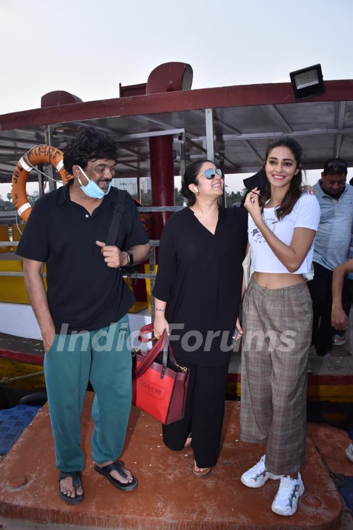 Ananya Panday, Charmi Kaur, Puri Jagannath spotted at Versova Jetty