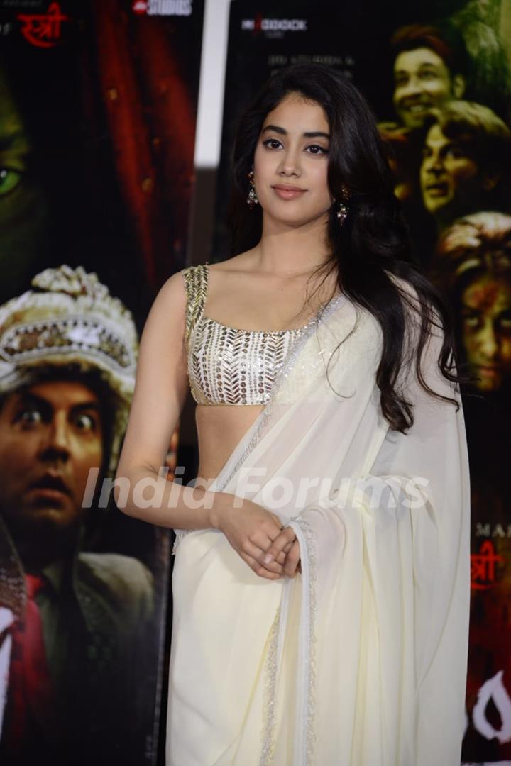 Janhvi Kapoor and Varun Sharma at the promotions of Roohi in Delhi