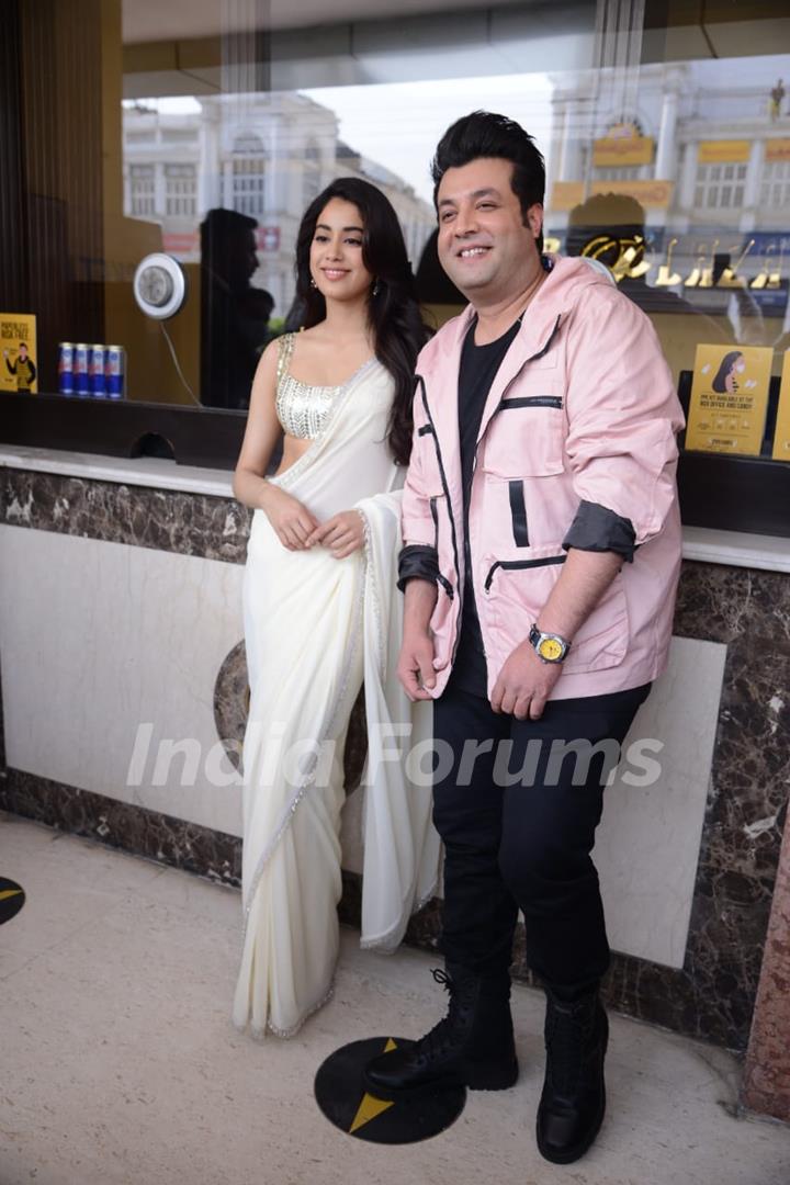 Janhvi Kapoor and Varun Sharma at the promotions of Roohi in Delhi