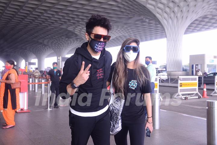 Aparshakti Khurrana and wife snapped at airport