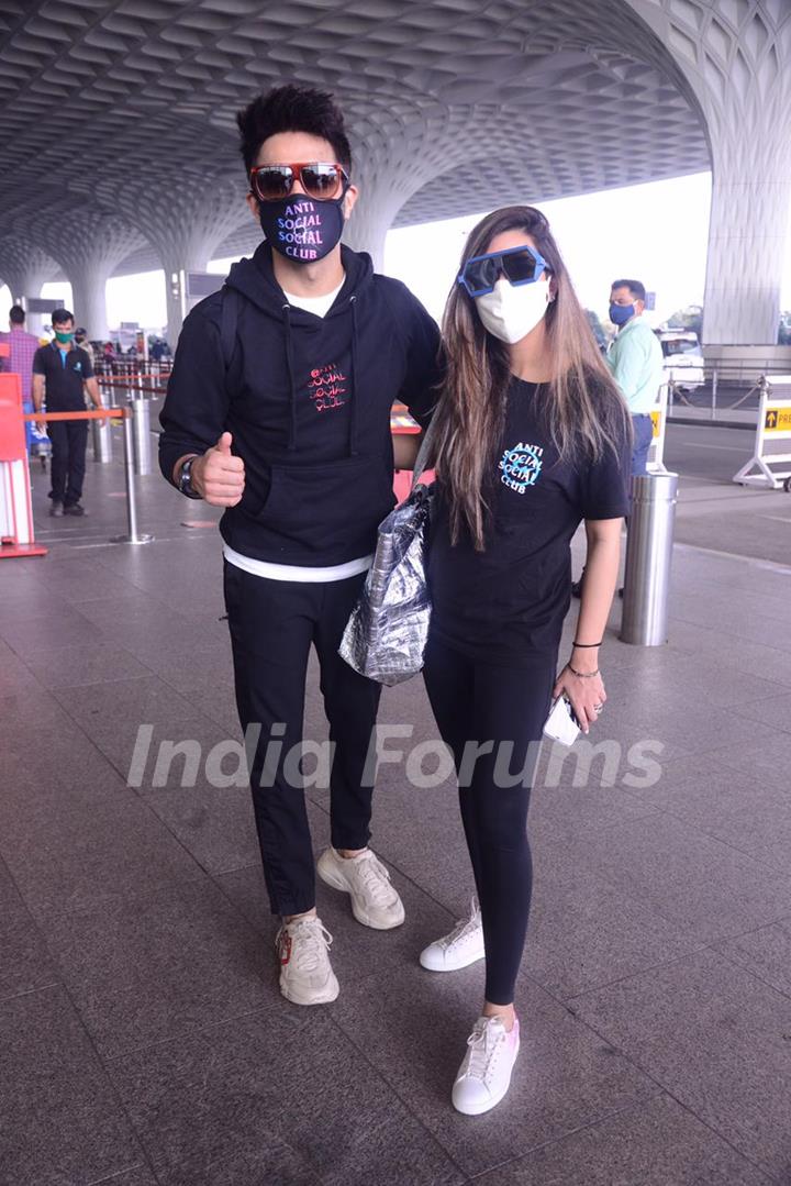 Aparshakti Khurrana and wife snapped at airport